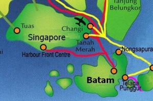 Batam, on the Malacca Strait (Singapore Strait)